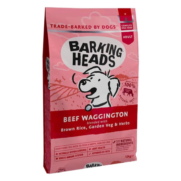 Image of Barking Heads Beef Waggington Adult Dry Dog Food, 12kg - Beef