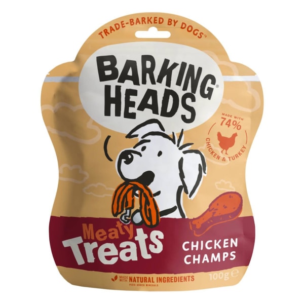 Image of Barking Heads Meaty Treat Chicken Champs, 100g - Chicken