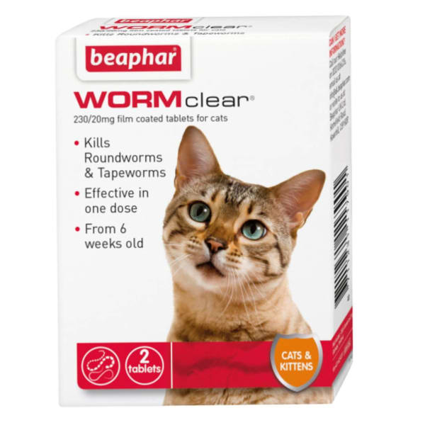Image of Beaphar WORMclear Cat Tablets, 2 per Pack