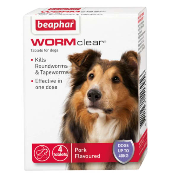 Image of Beaphar WORMclear for Large Dog upto 40kg, 4 per Pack