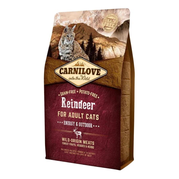 Image of Carnilove Grain-free Adult Reindeer Energy & Outdoor Dry Cat Food, 2kg
