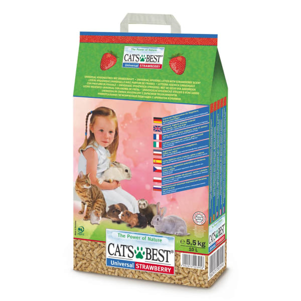 Image of Cat's Best Universal Strawberry Non-Clumping Cat Litter & Small Pet Bedding, 10L
