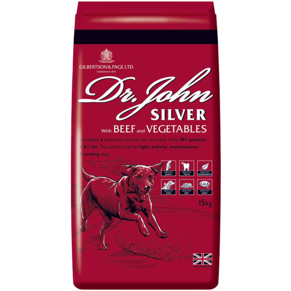 Image of Dr John Adult Silver Beef Working Dry Dog Food, 15kg - Beef