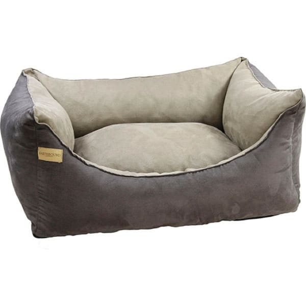 Image of Earthbound Rectangular Removable Faux Suede Bed Two Tone Grey, Medium - 70cm x 65cm