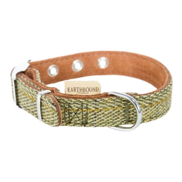 Image of Earthbound Tweed Green Dog Collar, Small