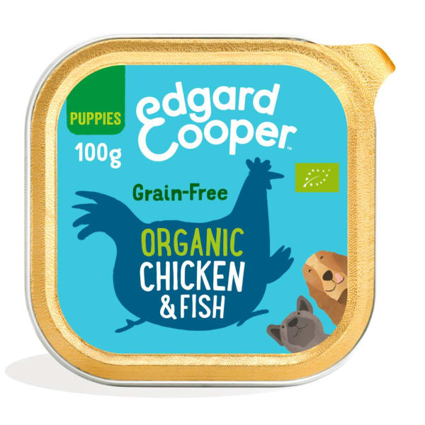 Image of Edgard & Cooper Puppy Grain-free Wet Dog Food with Organic Chicken & Fish, 100g - Chicken & Fish