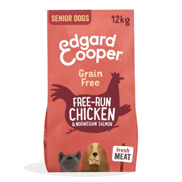 Image of Edgard & Cooper Senior Grain-free Dry Dog Food Free-Run Chicken & Salmon, 12kg - Chicken & Salmon