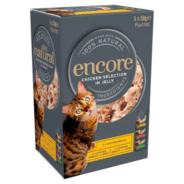 Image of Encore Cat Pouch Chicken in Jelly, 5 x 50g