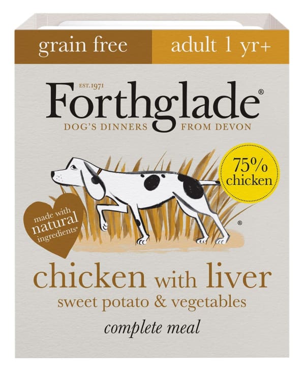 Image of Forthglade Grain-free Adult Chicken Liver Sweet Potato & Veg Wet Dog Food, 18 x 395g - Chicken Liver, Sweet Potato & Veg