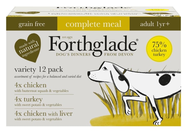 Image of Forthglade Grain-free Adult Poultry Turkey Chicken & Liver Wet Dog Food, 12 x 395g - Poultry, Turkey, Chicken & Liver
