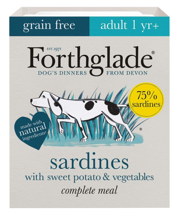 Image of Forthglade Grain-free Adult Sardines with Sweet Potato & Veg Wet Dog Food, 18 x 395g - Sardines with Sweet Potato & Veg