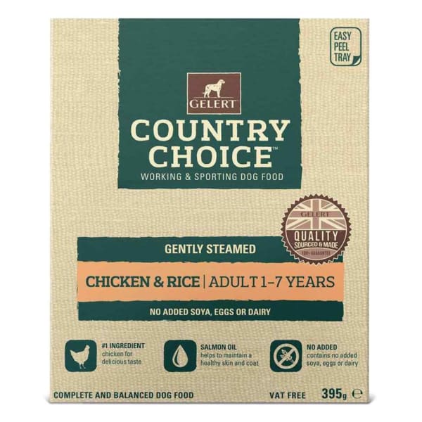 Image of Gelert Country Choice Tray Chicken Wet Dog Food, 10 x 395g - Chicken