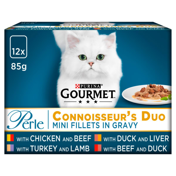 Image of Gourmet Perle Connoisseurs Duo Cat Food Meat, 12 x 85g - Meat