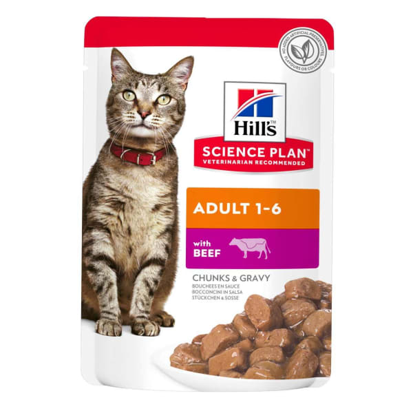 Image of Hill's Science Plan Adult Beef Wet Cat Food, 12 x 85g - Beef