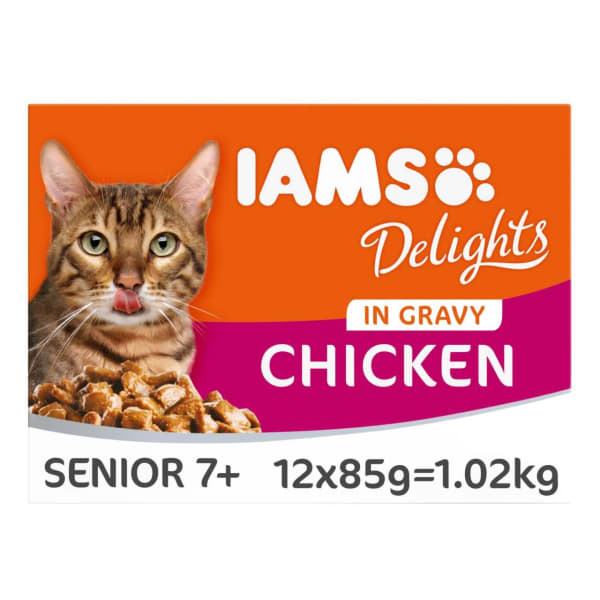 Image of Iams Delights Senior Chicken in Gravy Multipack, 12 x 85g - Chicken