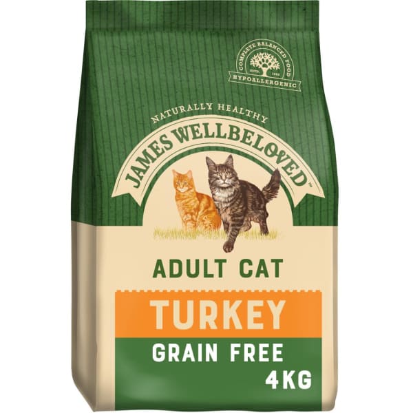 Image of James Wellbeloved Grain-free Adult Turkey Dry Cat Food, 4kg - Turkey