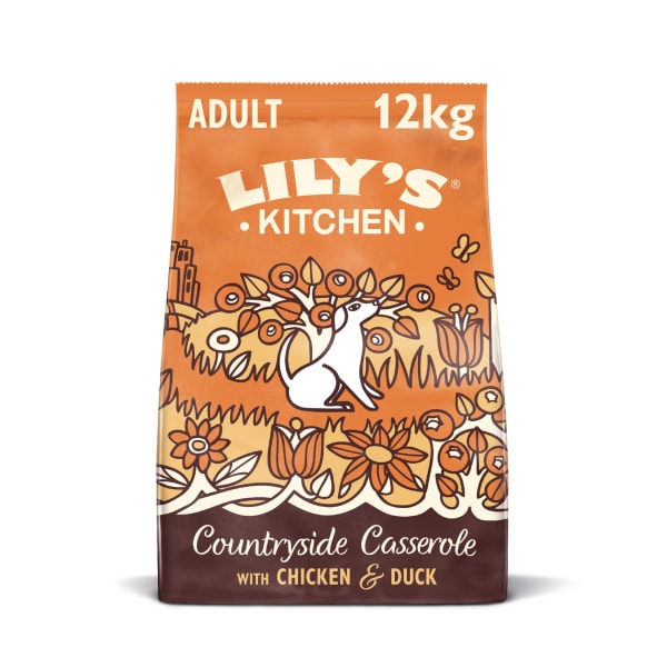 Image of Lily's Kitchen Dog Chicken & Duck Countryside Casserole Adult Dry Food, 12kg - Chicken & Duck