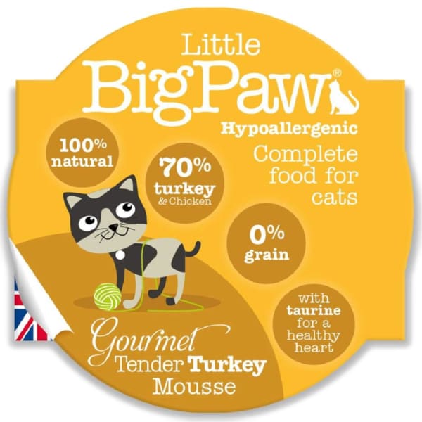 Image of Little Big Paw Gourmet Tender Turkey Mousse Wet Cat Food, 8 x 85g - Turkey