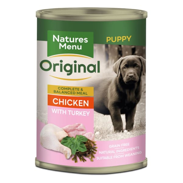 Image of Natures Menu Original Puppy Chicken & Turkey Wet Dog Food Cans, 12 x 400g - Chicken & Turkey