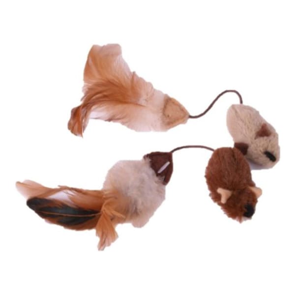 Image of Petface Feather Tail Mice Cat Toy, 2 Pack