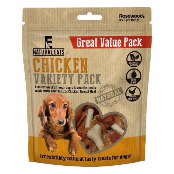 Image of Rosewood Natural Eats Chicken Variety Pack Value Pack Dog Treat, 320g - Chicken