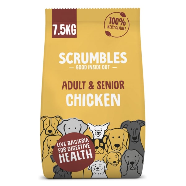 Image of Scrumbles Adult and Seniors Chicken Dry Dog Food, 2kg - Chicken