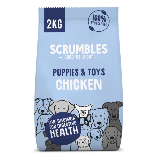 Image of Scrumbles Gluten free Puppies & Toy Dogs Chicken Dry Dog Food, 2kg - Chicken