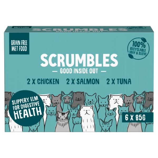 Image of Scrumbles Grain-free Natural Wet Cat Food Pate Multipack, 6 x 85g