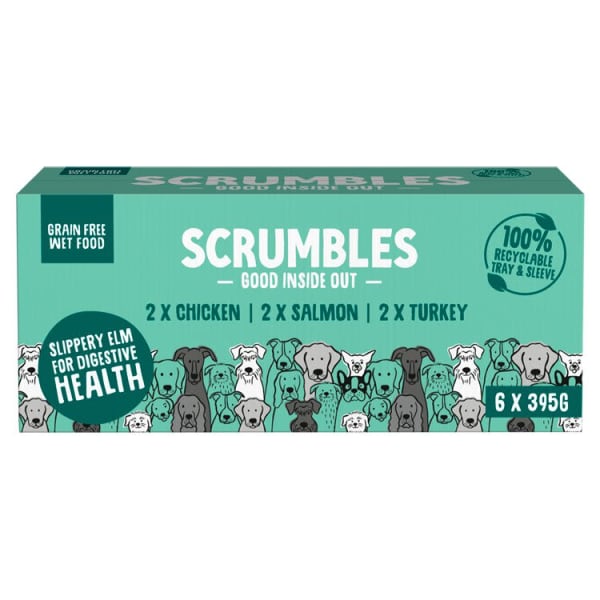 Image of Scrumbles Grain-free Wet Dog Food Pate Multipack, 6 x 395g - Multipack