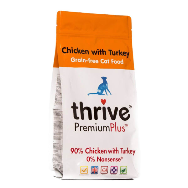 Image of Thrive Premiumplus Chicken with Turkey Dry Cat Food, 1.5kg - Turkey & Chicken
