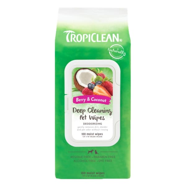 Image of Tropiclean Deep Cleaning Pet Wipes, 100 per Pack