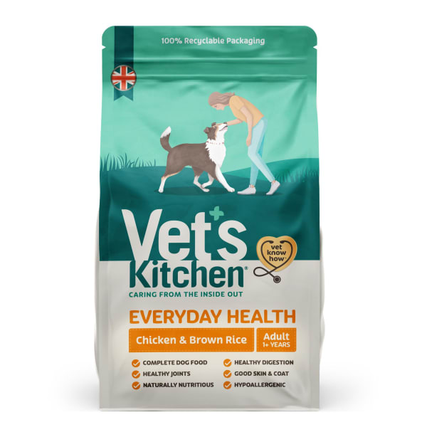 Image of Vets Kitchen Adult Chicken & Brown Rice Dry Dog Food, 3kg - Chicken & Brown Rice