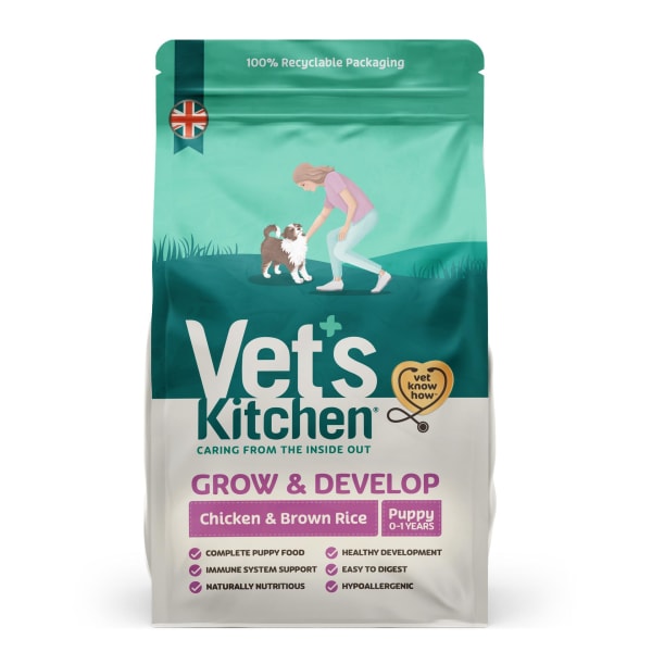 Image of Vets Kitchen Puppy Chicken & Brown Rice Dry Dog Food, 7.5kg - Chicken & Brown Rice
