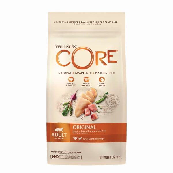 Image of Wellness Core Grain-free Adult Dry Cat Food Original Turkey And Chicken, 300g - Chicken & Turkey
