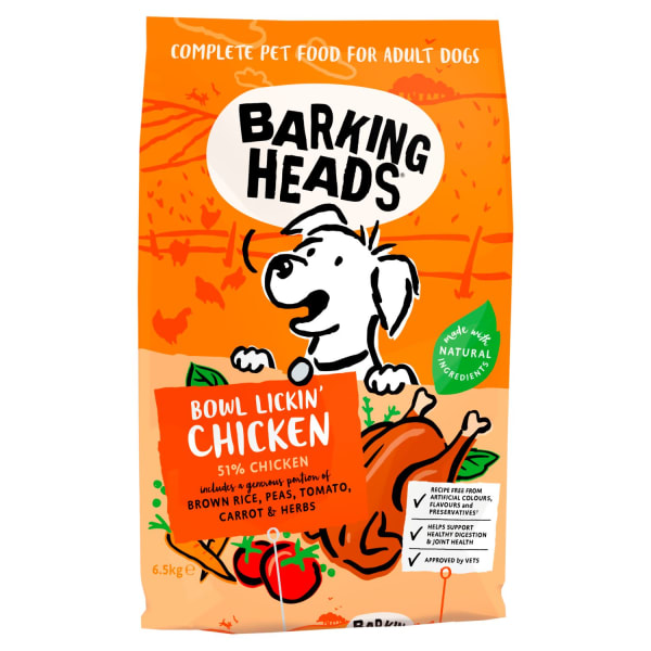 Image of Barking Heads Bowl Lickin' Adult Dry Dog Food - Chicken, 6.5kg - Chicken