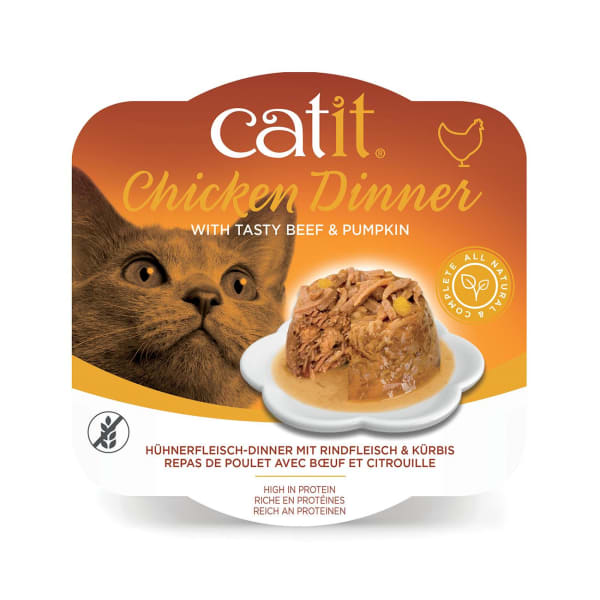 Image of Catit Grain-free Chicken Dinner Wet Cat Food - Chicken with Beef & Pumpkin, 80g - Chicken with Beef & Pumpkin