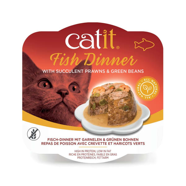 Image of Catit Grain-free Fish Dinner Wet Cat Food - Fish with Prawn & Green Beans, 80g - Fish with Prawn & Green Beans
