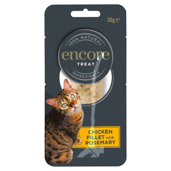 Image of Encore High protein Adult Cat Treats - Chicken Fillet with Rosemary, 30g - Chicken Fillet with Rosemary
