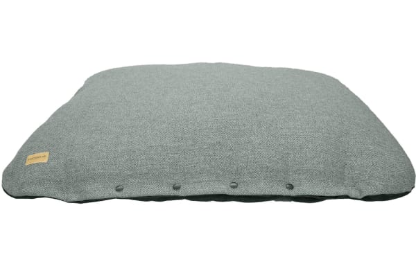 Image of Earthbound Tweed Steel Flat Cushion Dog Bed in Grey, Medium