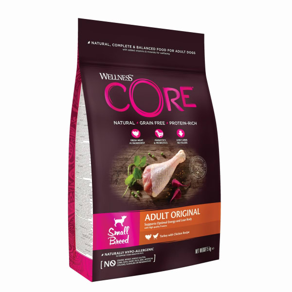 Image of Wellness Core Grain-free Small Adult Dry Dog Food - Turkey, 5kg - Turkey