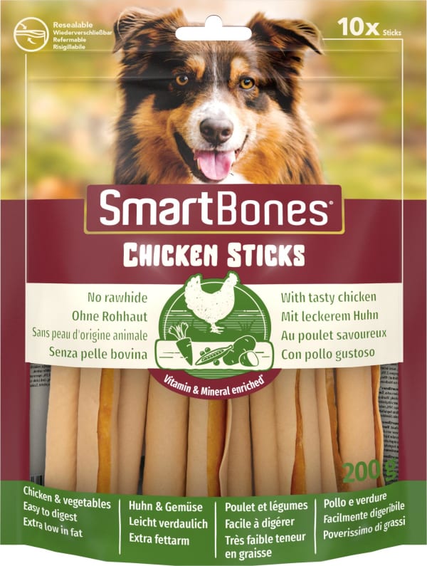 Image of SmartBones Smart Sticks Adult Dog Treats- Chicken, 10 per Pack - Chicken