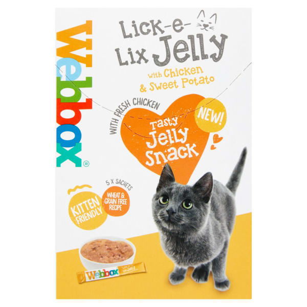 Image of Webbox Lick-e-Lix Jelly Grain-free Cat Treats - Chicken & Sweet Potato, 5 x 10g - Chicken & Sweet Potato