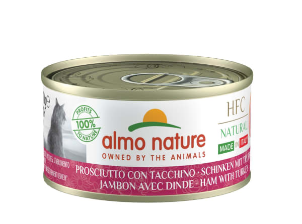 Image of Almo Nature HFC Natural Grain-free Wet Cat Food - Ham with Turkey, 24 x 70g