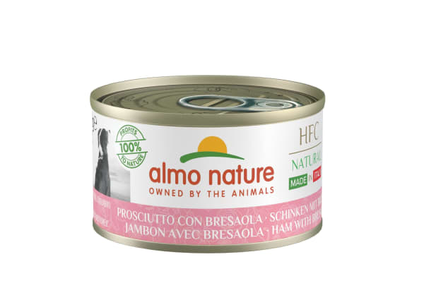 Image of Almo Nature HFC Natural Gluten-free Adult 1+ Wet Dog Food - Ham with Bresaola, 24 x 95g