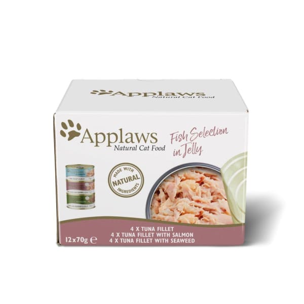 Image of Applaws Adult Wet Cat Food - Fish Selection in Jelly, 12 x 70g