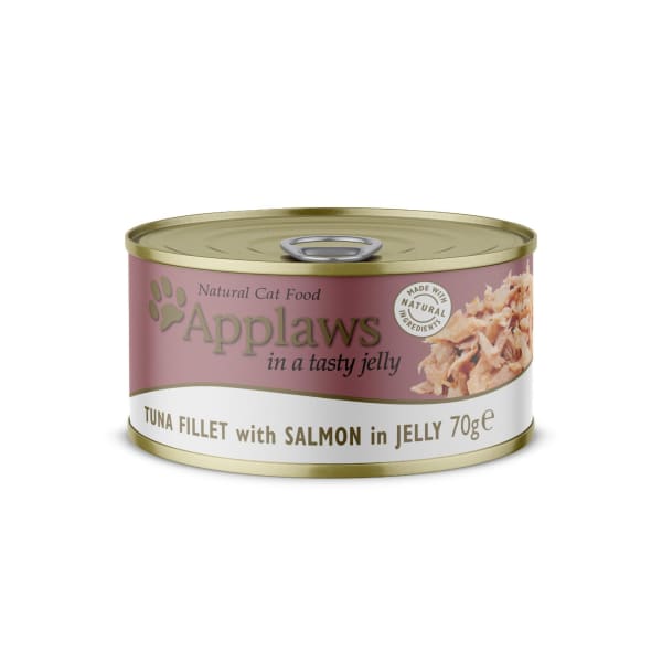 Image of Applaws Adult Wet Cat Food - Tuna Fillet & Salmon in Jelly, 24 x 70g - Tuna & Salmon