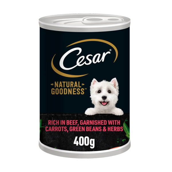 Image of Cesar Natural Goodness Wet Dog Food - Beef in Loaf, 400g - Beef