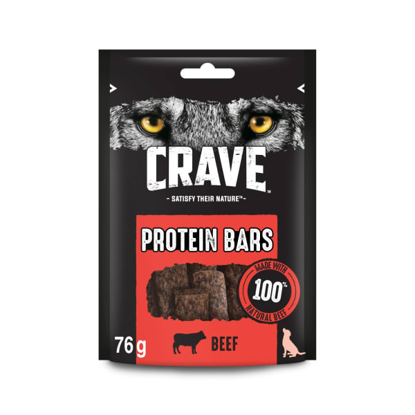 Image of Crave Grain-free Protein Bars Dog Treats - Beef, 76g - Beef
