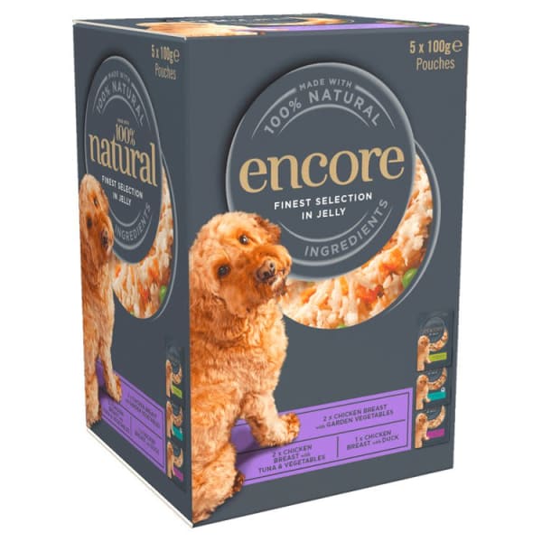 Image of Encore Adult Dog Food Pouch - Finest Collection in Jelly, 5 x 100g