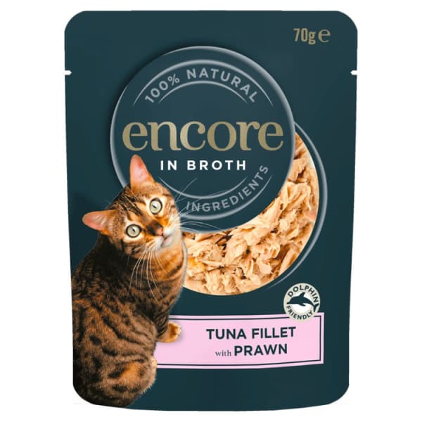 Image of Encore Adult Wet Cat Food Pouch - Tuna & Prawn, 70g